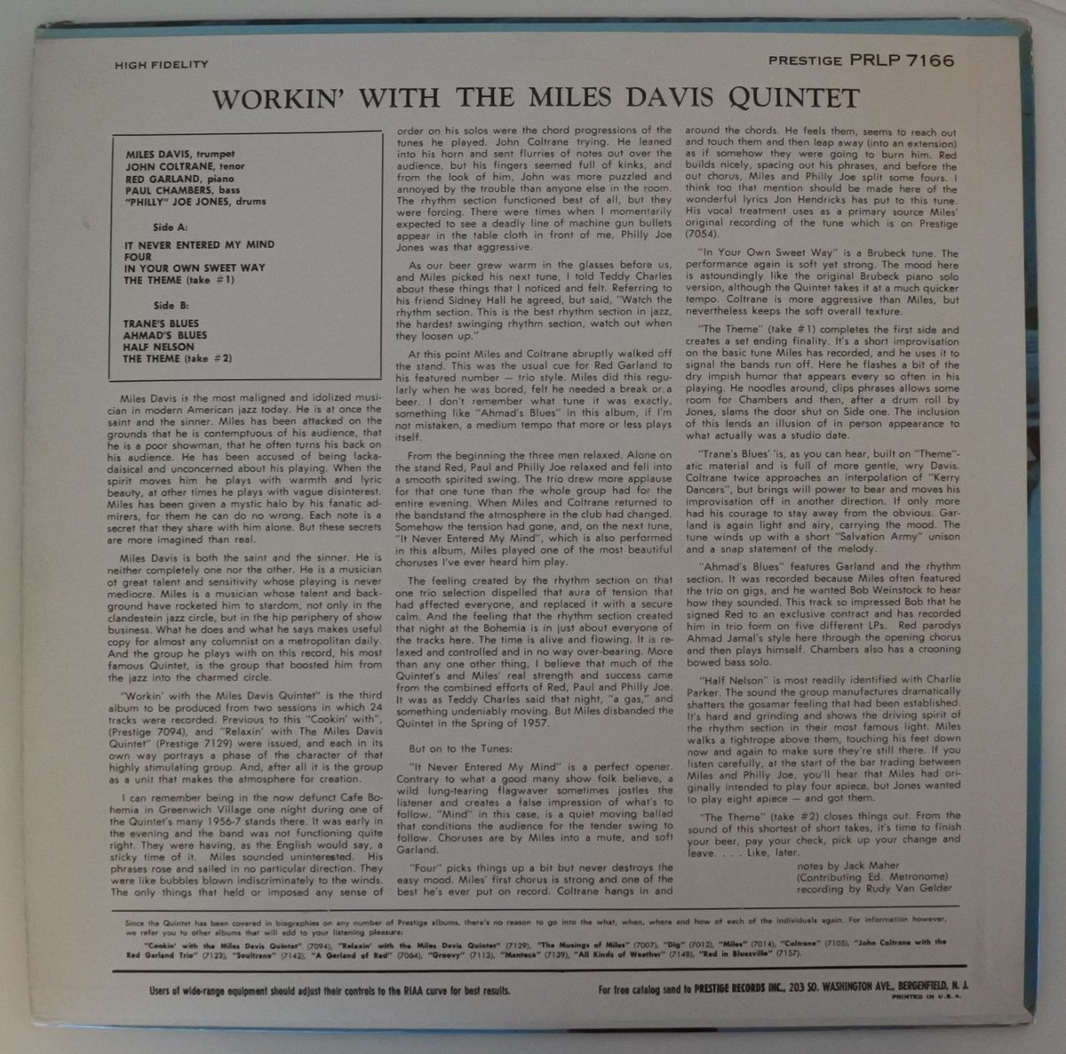 Miles Davis Quintet ‎– Workin' With The Miles D