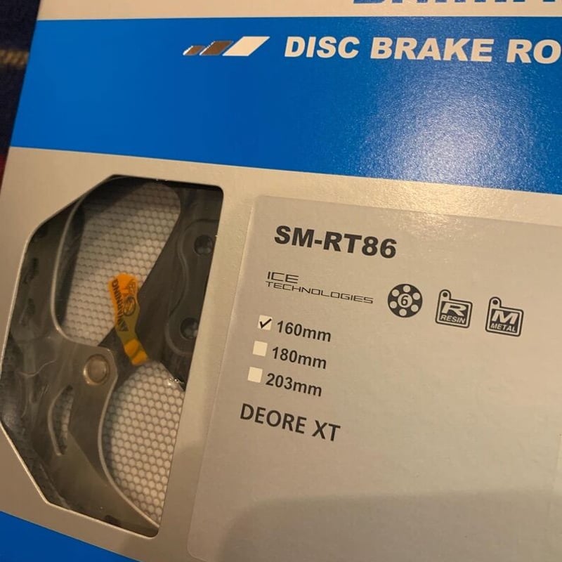 シマノXT 6Hディスクローター SM-RT86S 160mm 6H Rotor Ice-Te
