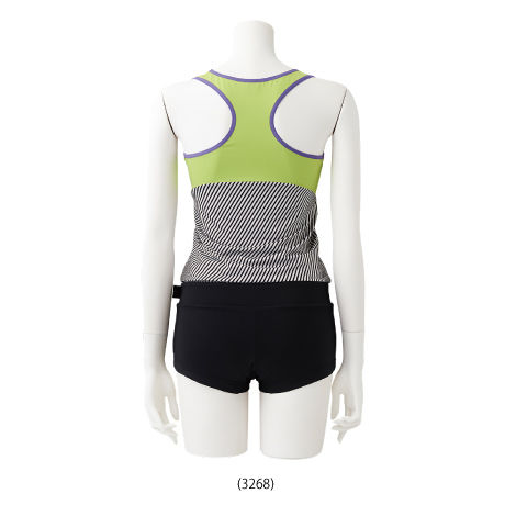 【訳有りアウトレット】Tank Top with Hot Pants　(タンクトップ1体型）　　　 【24W01/41S】　　吸水速乾　　　　取り外しカップ付き