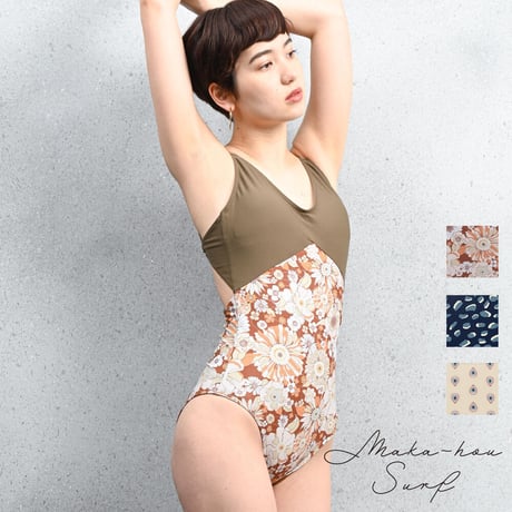 25SS/NEW ワンピース水着　【24W07-22S】/MAKA-HOU Surf　One-piece