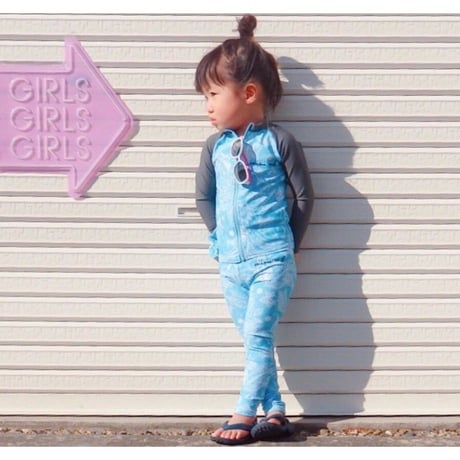 前ZIPラッシュガード　【11K01-91S】mini-makahou ☆Front Zip-RushGuard
