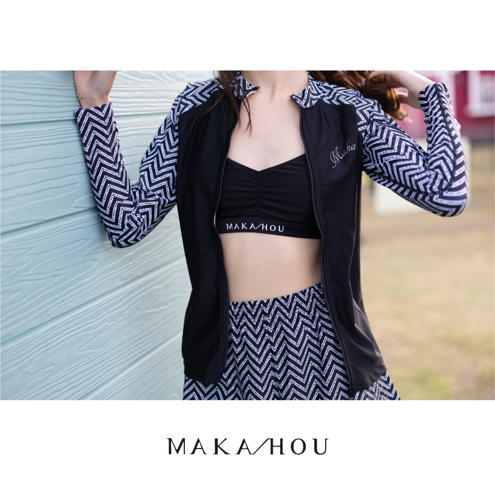 マカホウ　ラッシュガード 前ZIPラッシュガード 【11W19-42S】 MAKA-HOU/ Front Zip-Ra