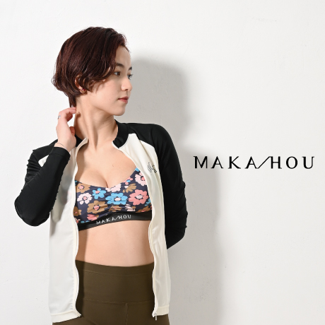 前ZIPラッシュガード 【11W19-42S】 MAKA-HOU/ Front Zip-Ra
