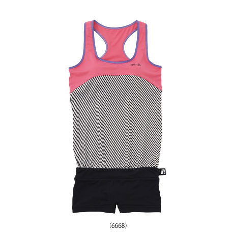 【訳有りアウトレット】Tank Top with Hot Pants　(タンクトップ1体型）　　　 【24W01/41S】　　吸水速乾　　　　取り外しカップ付き