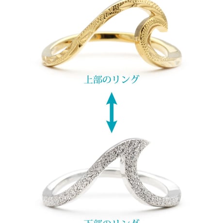 ハワイの美しい波をモチーフにした/ハワイアンジュエリー /ウェーブリング