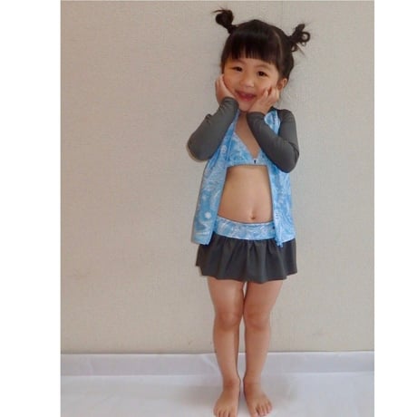 前ZIPラッシュガード　【11K01-91S】mini-makahou ☆Front Zip-RushGuard