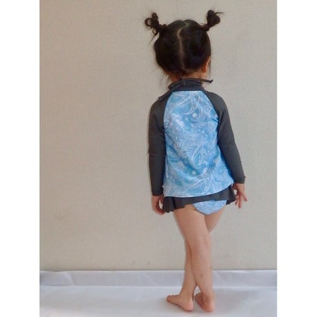 前ZIPラッシュガード　【11K01-91S】mini-makahou ☆Front Zip-RushGuard