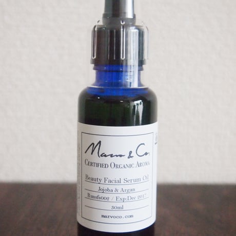 【フェイスオイル】Marvo&Co.アロマフェイシャルセラムオイル（ホホバ＆アルガン）30ml