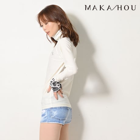 25SS/NEW 首元・手の甲まで日焼け対策ができる‼タートルネックラッシュガード　【15W07-32S】　MAKA-HOU/ Turtle neck
