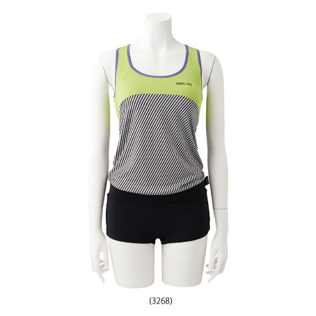 【訳有りアウトレット】Tank Top with Hot Pants　(タンクトップ1体型）　　　 【24W01/41S】　　吸水速乾　　　　取り外しカップ付き