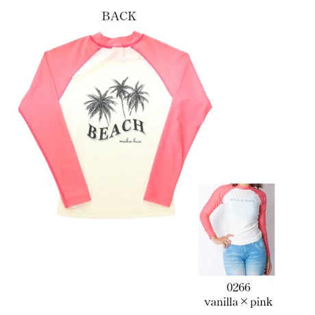 ラッシュガード　【11W15-91S】MAKA-HOU/ Rash Guard Back print