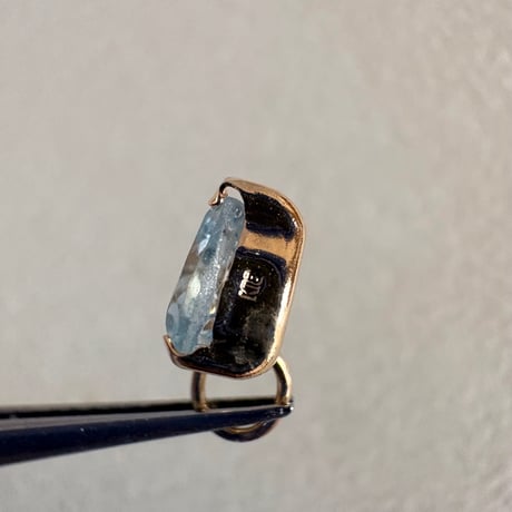 K18 天然石スカイブルートパーズ　ハート　ペンダントトップカラーストーン