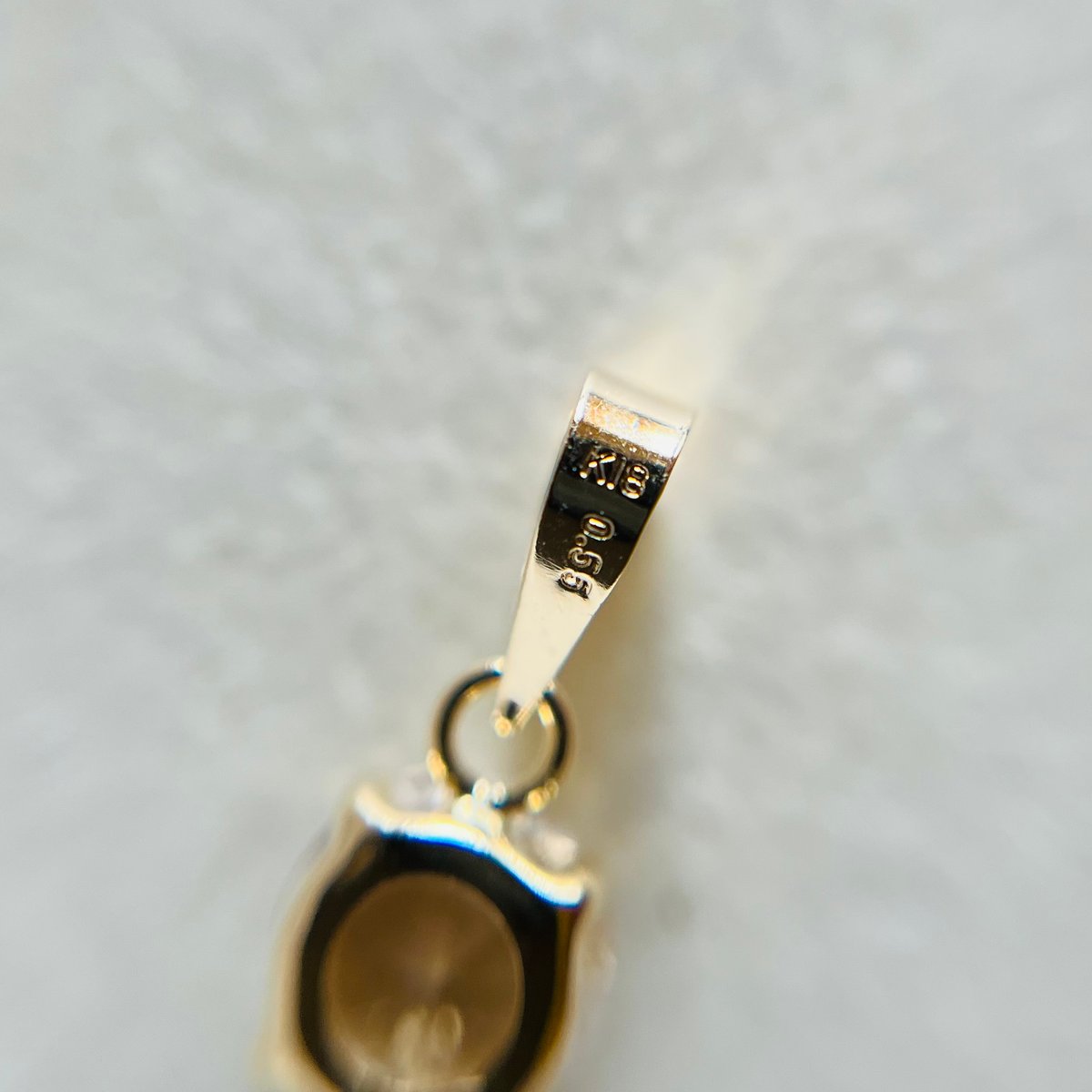 K18 希少 天然インペリアルトパーズ ペンダントトップ レア ラウンド