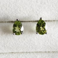 天然石ペリドット　ドロップ　ピアス
