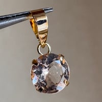 K18 天然石モルガナイト　ペンダントトップround 18金 morganite