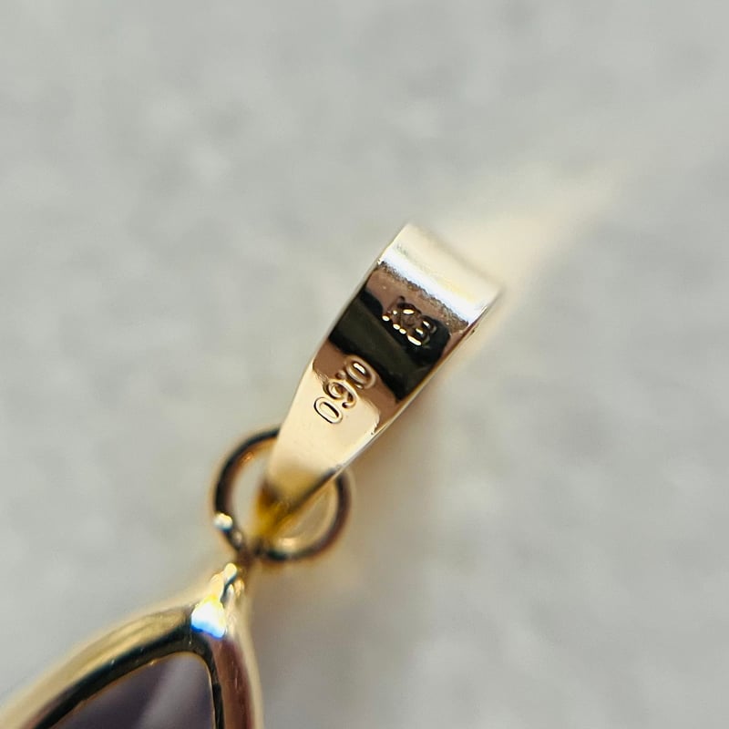 K18 天然石タンザナイト pear ペンダントトップ 18金イエローゴールド5