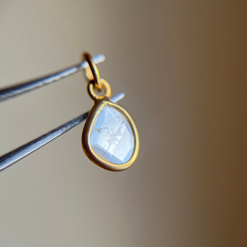 K18YG 天然 スライスダイヤモンド ペンダントトップ