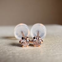 K18PG 天然ピンクダイヤモンド 0.12ct ピアス 18金ピンクゴールド