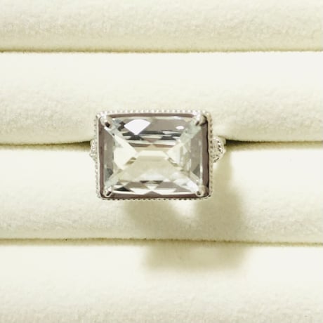 大粒　7ct 天然石ホワイトトパーズ　リング　13号