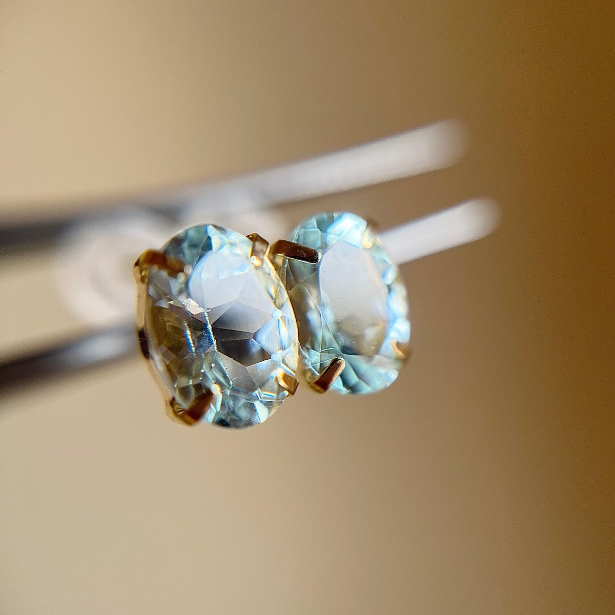 ⭐︎【高級】天然 アクアマリン ピアス k18 10mm ⭐︎【高級】天然 アクアマリン ピアス k18 10mm