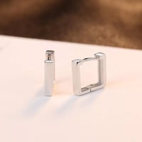 S925スターリングシルバー スクエアカットピアス