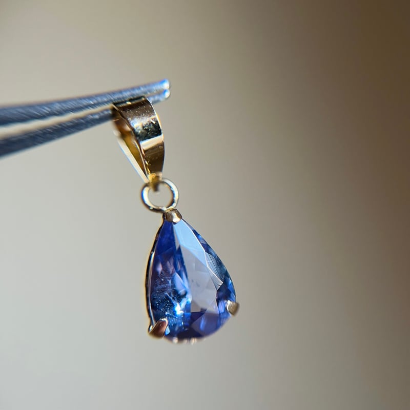 K18 天然石タンザナイト　pear ペンダントトップ　18金イエローゴールド K18 天然石タンザナイト pear ペンダントトップ 18金イエローゴールド5