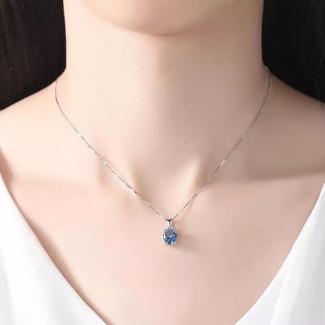 S925 天然石スカイブルートパーズ　ネックレス