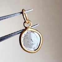 K18YG 天然ダイヤモンド スライスダイヤモンド　チャーム　ペンダントトップ　diamond