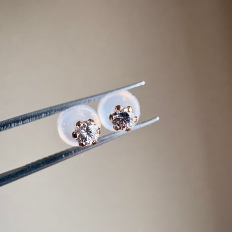 K18PG 天然ピンクダイヤモンド 0.12ct ピアス 18金ピンクゴールド