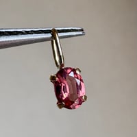 K18 天然石レッドスピネル　ペンダントトップ　　チャーム　oval 希少石　レアストーン　18金  カラーストーン