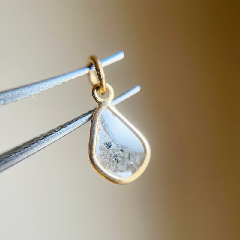 (M0816-3)K18YGスライスダイヤモンドペンダントトップ　宝石 M0816-3)K18YGスライスダイヤモンドペンダントトップ 宝石