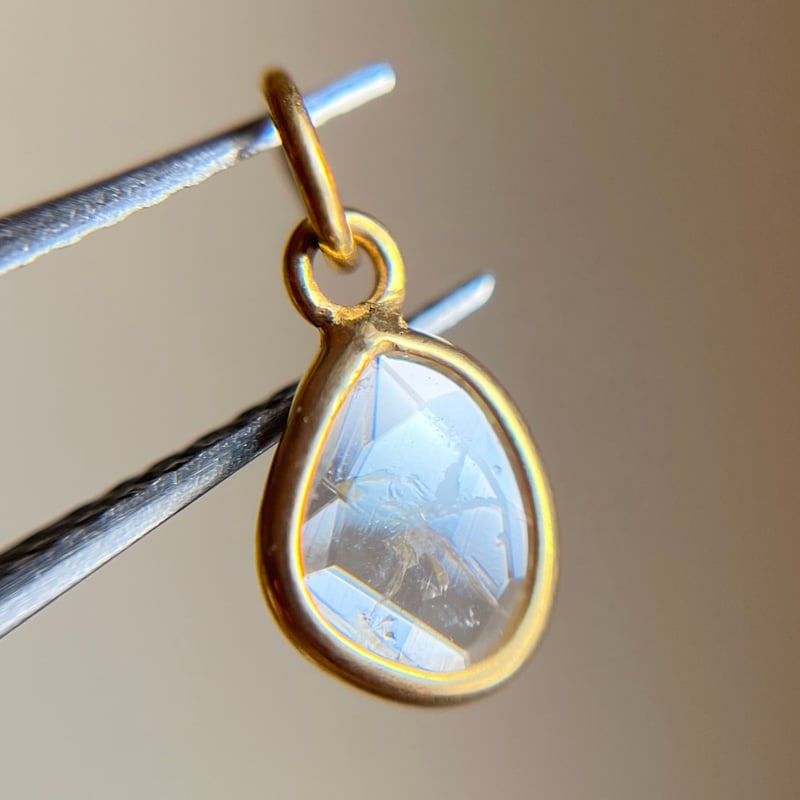 M0816-3)K18YGスライスダイヤモンドペンダントトップ 宝石 M0816-3