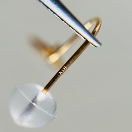 K18YG 天然ダイヤモンド スライスダイヤモンド　フックピアス　diamond