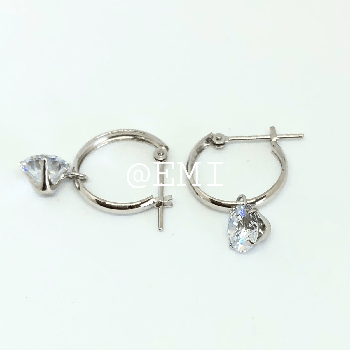 【専用商品】K10 WG ダイヤモンドフープピアス ダイヤ フープピアス K14 WG