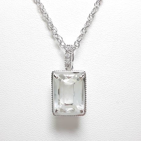 大粒7ct ホワイトトパーズ　ネックレス