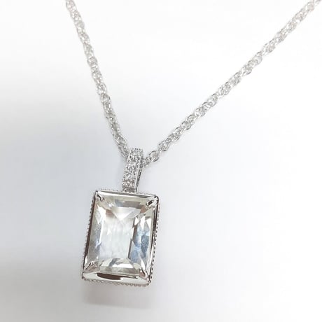 大粒7ct ホワイトトパーズ　ネックレス