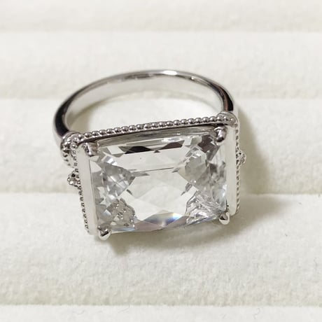 大粒　7ct 天然石ホワイトトパーズ　リング　13号