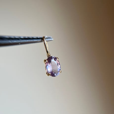 K18 天然石 スピネル ペンダントトップ oval 希少石 レアストーン 18金　dp