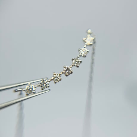 Pt900天然ダイヤモンド 0.10カラット　ネックレス　ライン　スマイル　ネックレス　プラチナ900　0.10ct