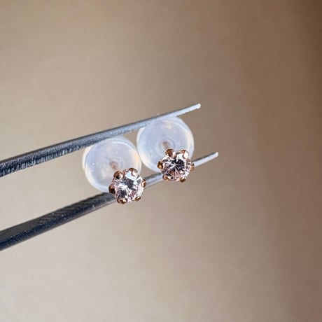 K18PG 天然ピンクダイヤモンド 0.12ct ピアス 18金ピンクゴールド
