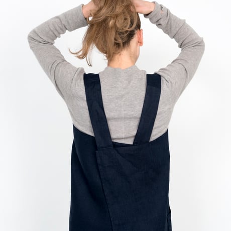 fog linen work LINEN SQUARE CROSS APRON