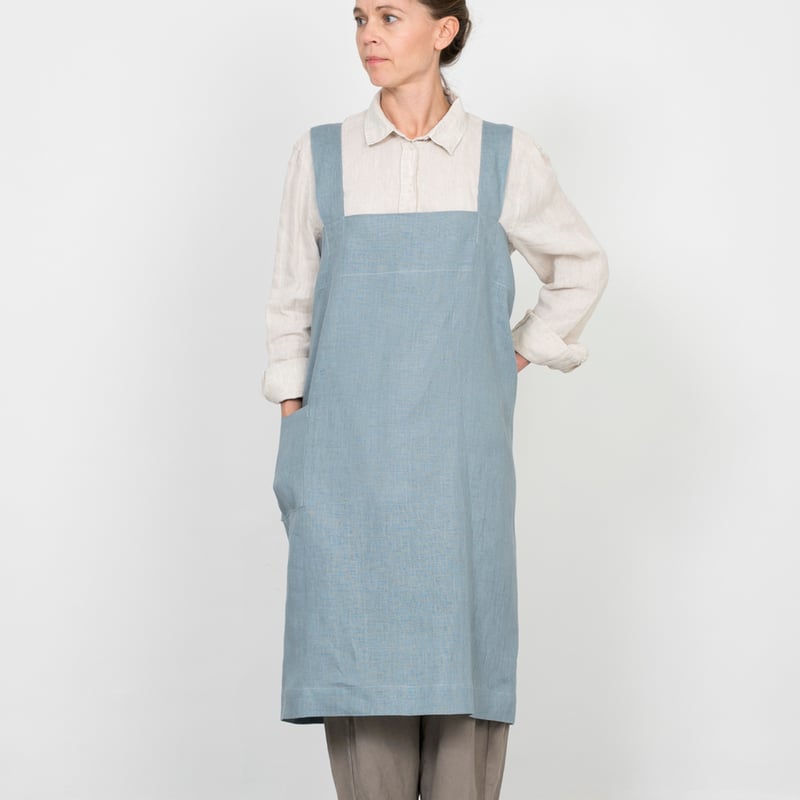 fog linen work LINEN SQUARE CROSS APRON | monam