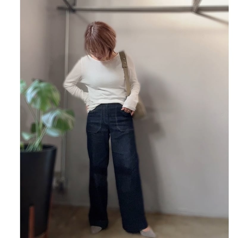 seven fairy wisフロントボタンワイドコクーンデニム-