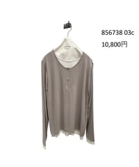 【予約】【9月中旬入荷予定】ayane展示会  856738  ベア天ヘンリーネックロンT   2026/AW （20260509）