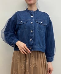 【限定価格✨】RonHerman ノーカラー Gジャン ダメージ加工✨ Ron Herman ロンハーマン デニムジャケット ダメージ加工 1st