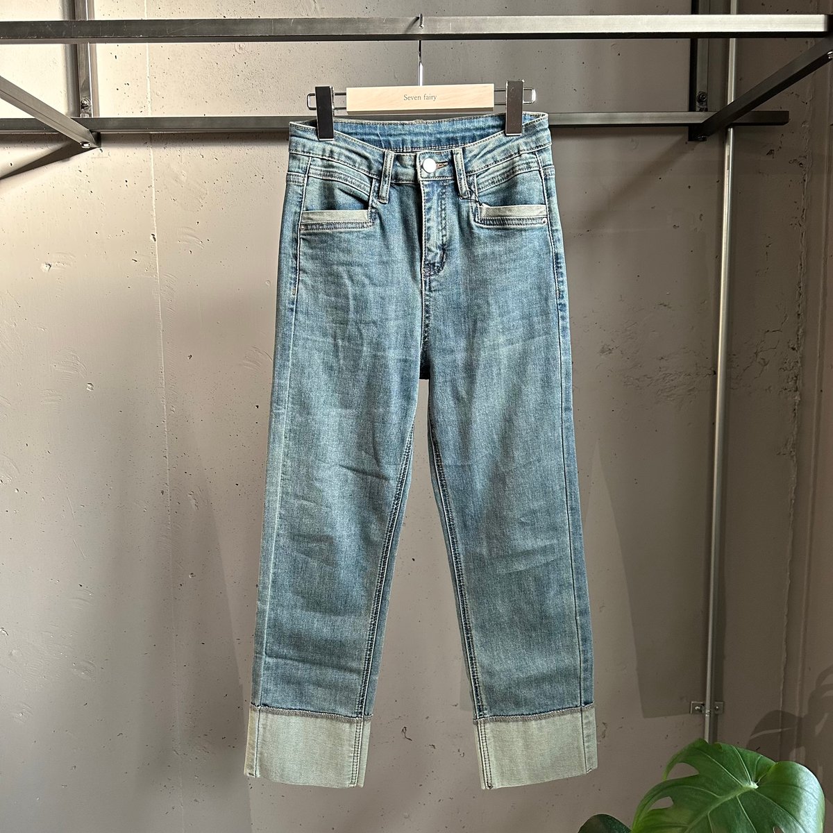 TY-2 【即納追加販売】S74678 超！ストレッチ裾ロールアップデニム 