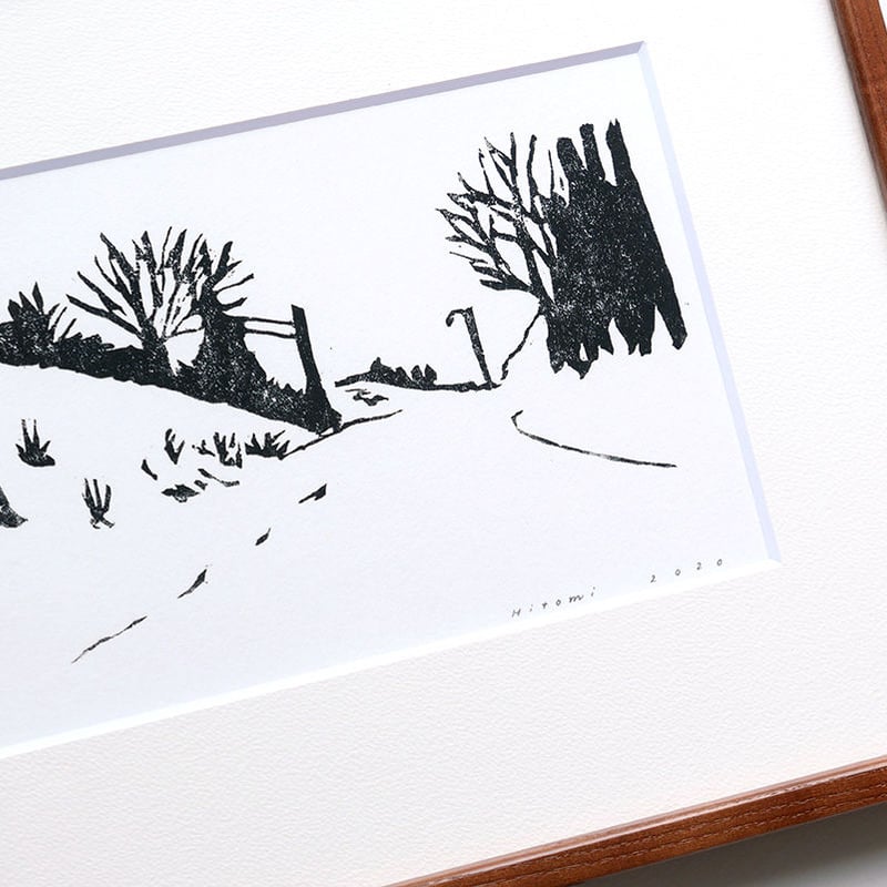 平岡瞳 木版画「山道」 | URESICA