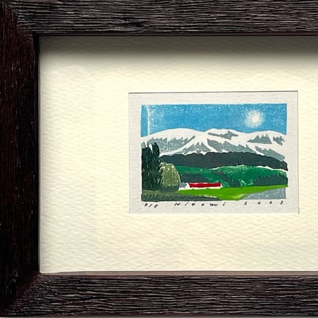 平岡瞳　木版画「空とおく」21