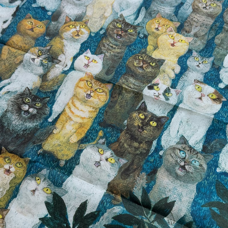 町田尚子「ネコヅメのよる」大判ハンカチ | URESICA