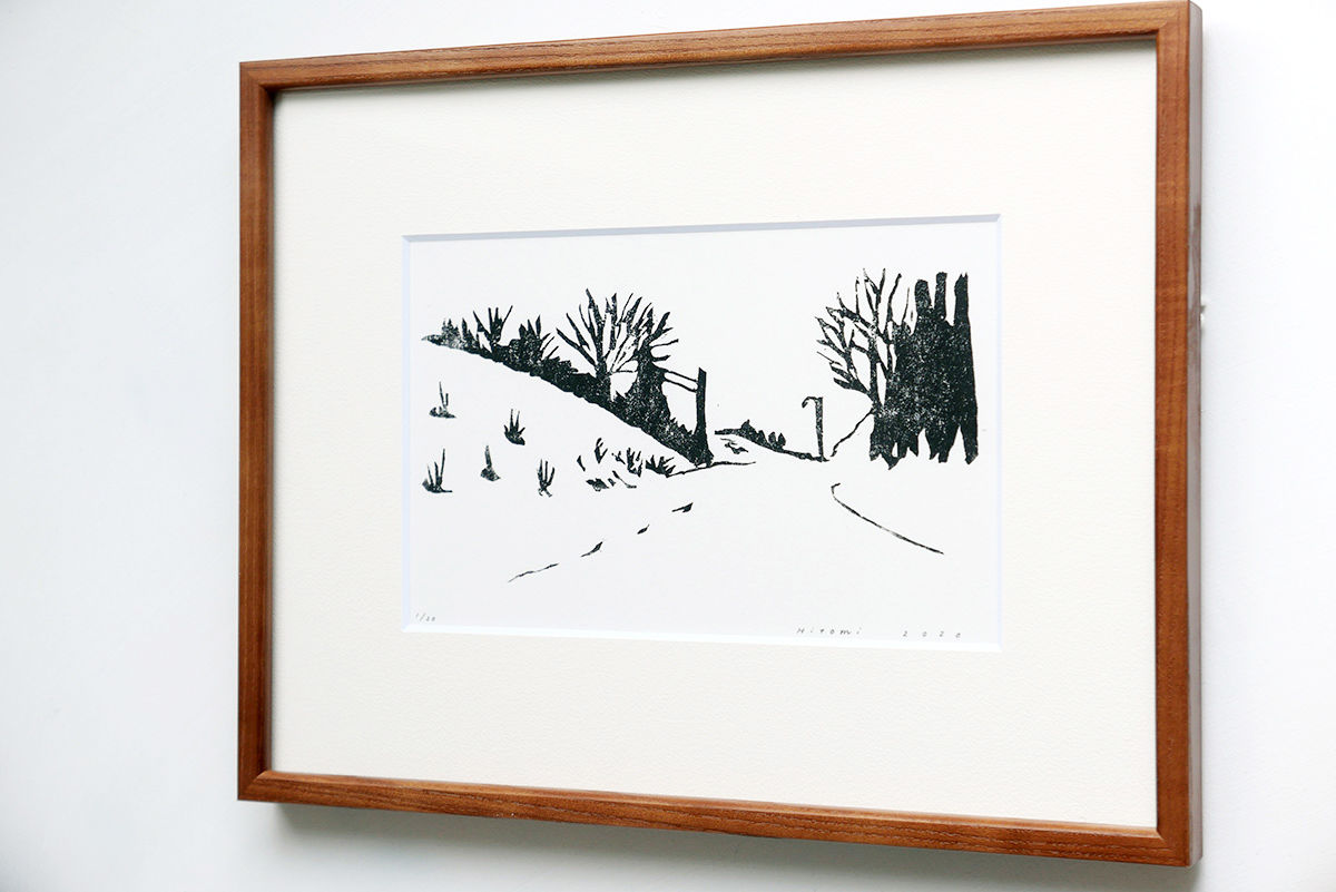 平岡　瞳　木版画　富士山 平岡瞳 木版画「山道」 | URESICA